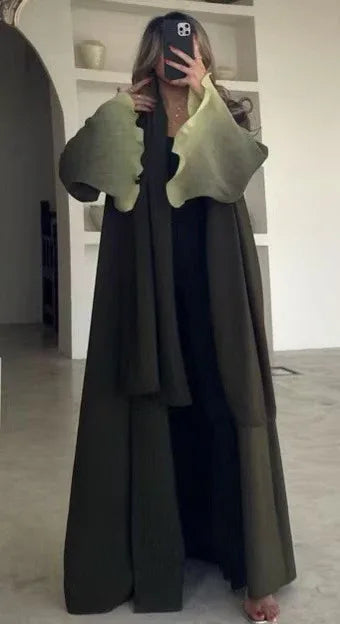 Pleated Long Shawl Women's Fashionable Elegant Gradient Cardigan - Gizmo Galaxy