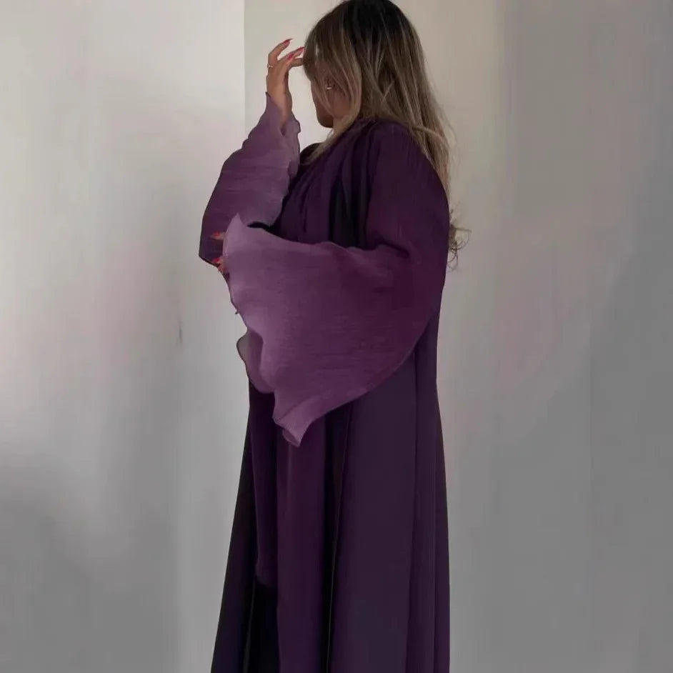Pleated Long Shawl Women's Fashionable Elegant Gradient Cardigan - Gizmo Galaxy