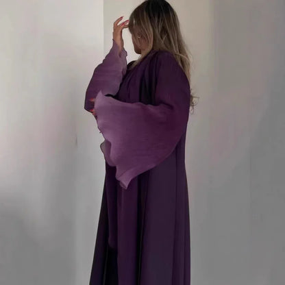 Pleated Long Shawl Women's Fashionable Elegant Gradient Cardigan - Gizmo Galaxy