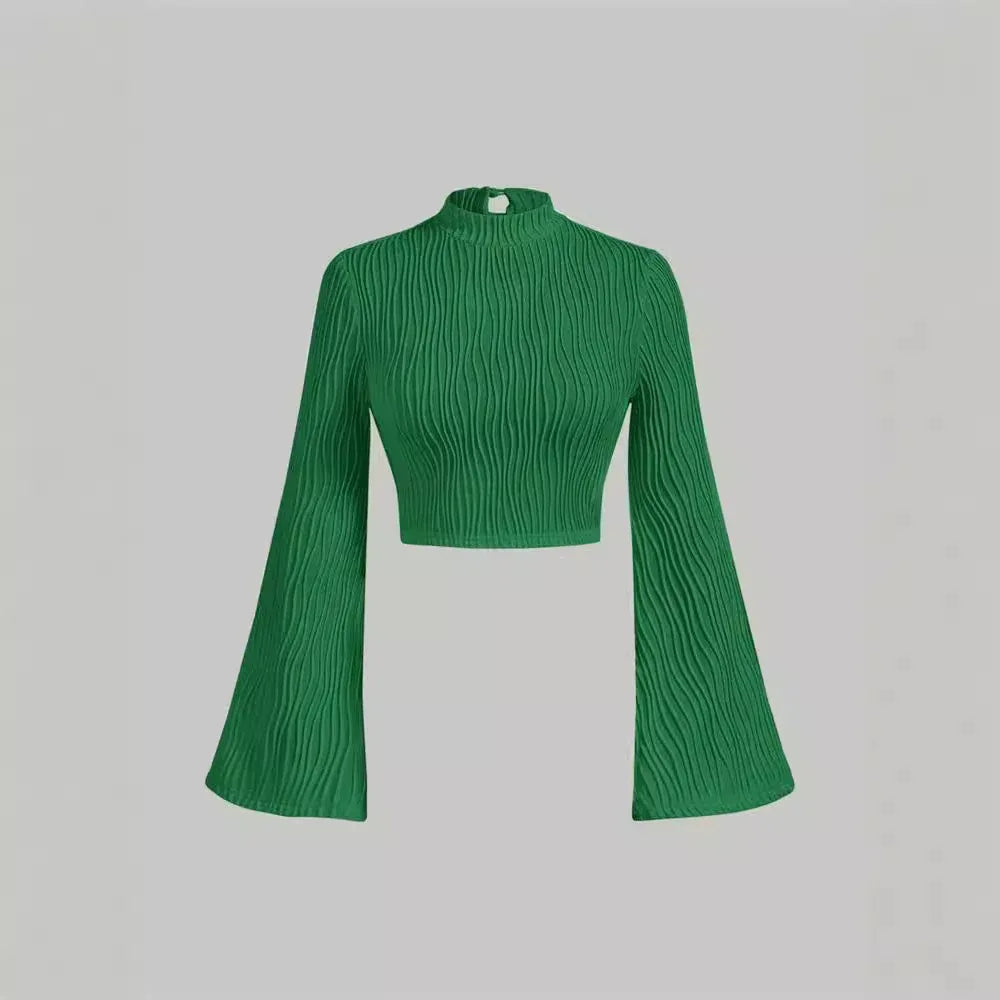 Printed Sexy Lace Thick Long Sleeved T-shirt Knitted Sweater - Gizmo Galaxy