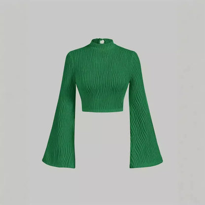 Printed Sexy Lace Thick Long Sleeved T-shirt Knitted Sweater - Gizmo Galaxy