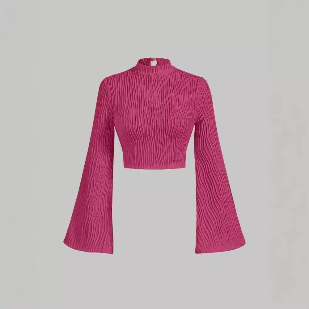 Printed Sexy Lace Thick Long Sleeved T-shirt Knitted Sweater - Gizmo Galaxy