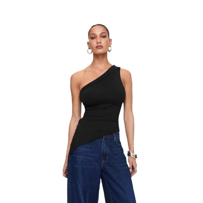 Women's Irregular Slit Design High-grade Top - Gizmo Galaxy