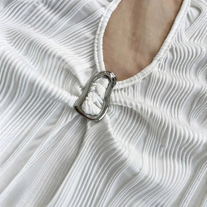 Casual Lace Up Metal Buckle Fit Asymmetric Hem Vest - Gizmo Galaxy