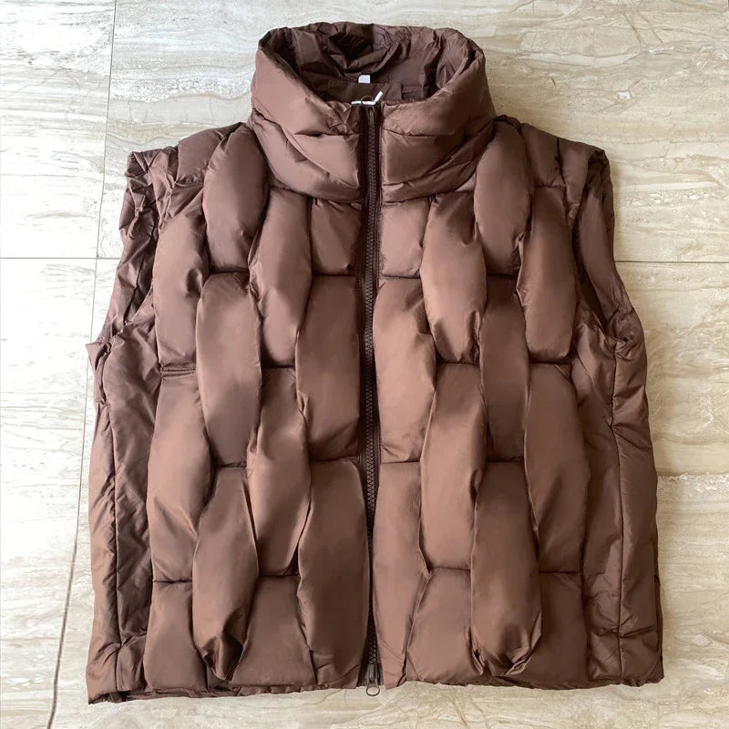 Fried Street Stand Collar Down Women's Cotton Vest - Gizmo Galaxy