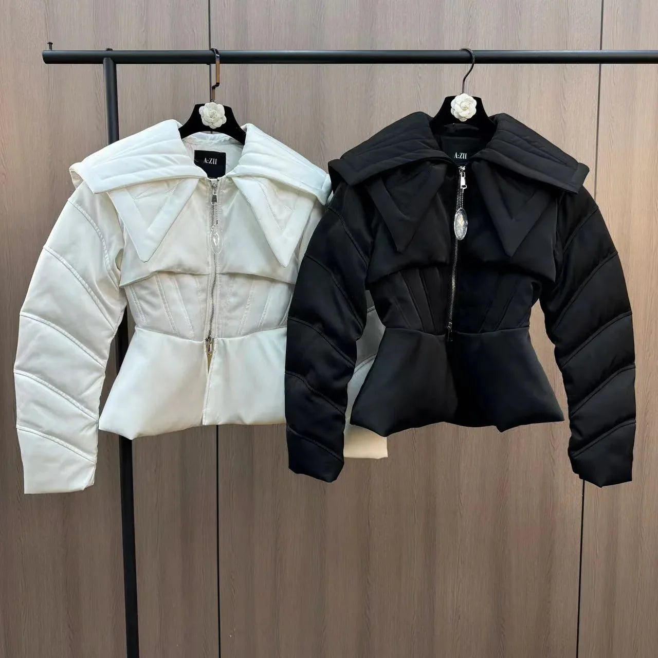 Waist Slimming Bottom Slit Women's All-matching Down Jacket - Gizmo Galaxy