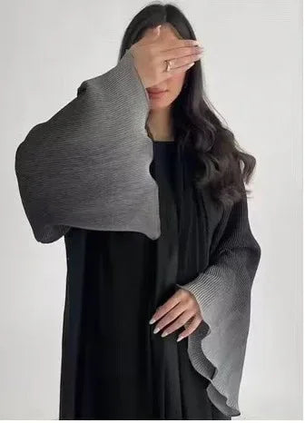 Pleated Long Shawl Women's Fashionable Elegant Gradient Cardigan - Gizmo Galaxy