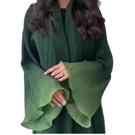 Pleated Long Shawl Women's Fashionable Elegant Gradient Cardigan - Gizmo Galaxy