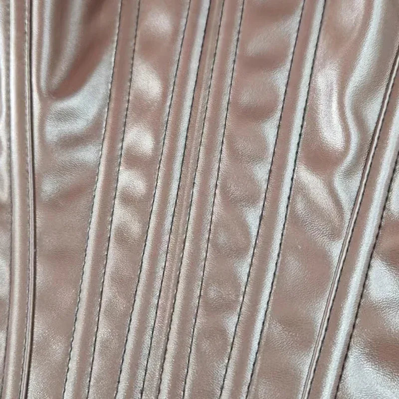 Leather Shaping Chest-wrapped Off-shoulder Vest - Gizmo Galaxy