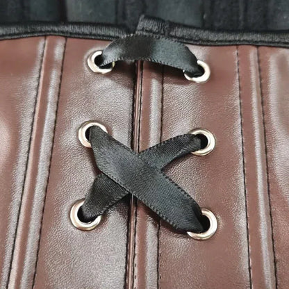 Leather Shaping Chest-wrapped Off-shoulder Vest - Gizmo Galaxy
