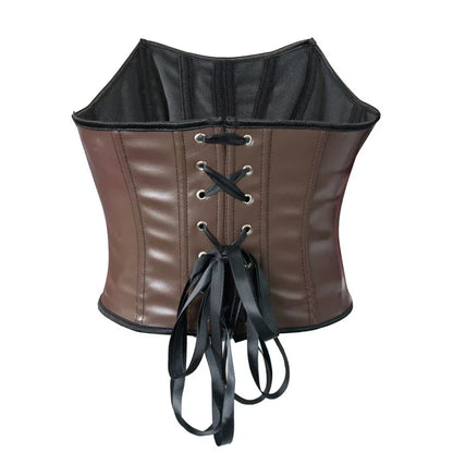 Leather Shaping Chest-wrapped Off-shoulder Vest - Gizmo Galaxy