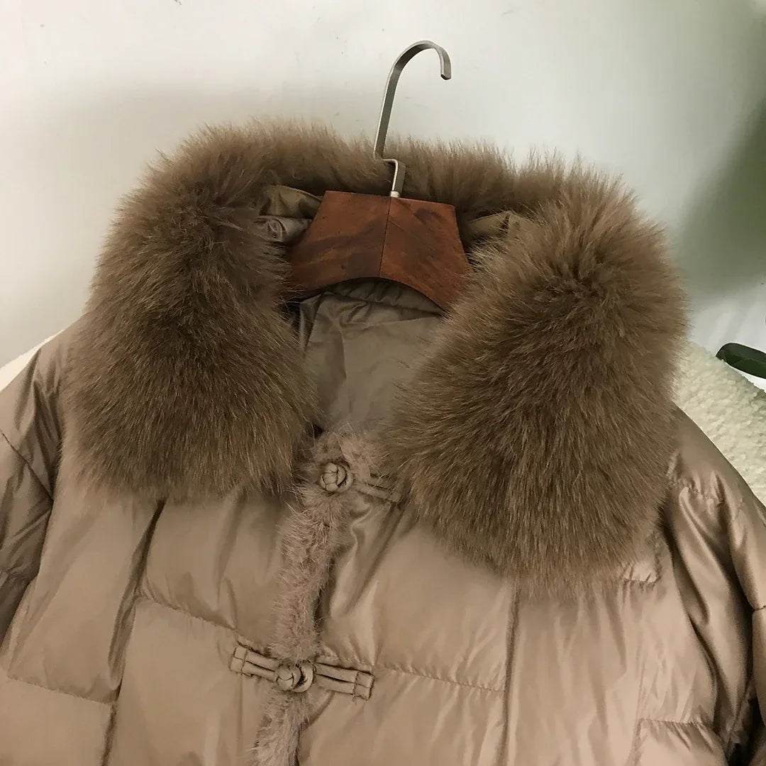 Down Jacket Short Loose Fashion Retro Patchwork Coat - Gizmo Galaxy