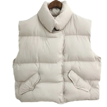 Women's Korean Style Lazy Style All-match Down Cotton Bread Coat Vest - Gizmo Galaxy
