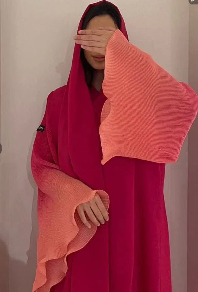 Pleated Long Shawl Women's Fashionable Elegant Gradient Cardigan - Gizmo Galaxy