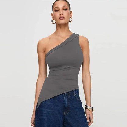 Women's Irregular Slit Design High-grade Top - Gizmo Galaxy