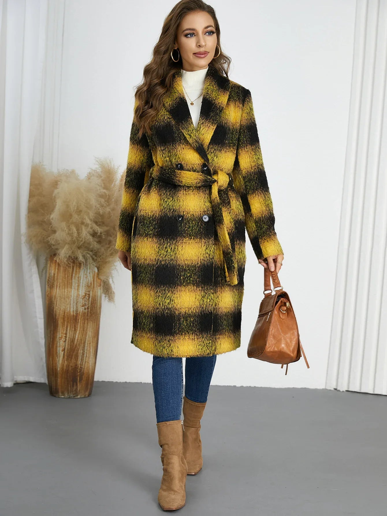 Winter Retro Slim Temperament Double Row Long-cut Coat - Gizmo Galaxy