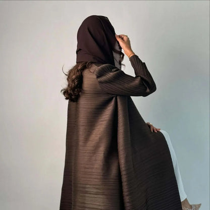 Pleated Trench Djellaba Hot-selling Printed Shawl Cardigan Ethnic Style Cloak Coat - Gizmo Galaxy