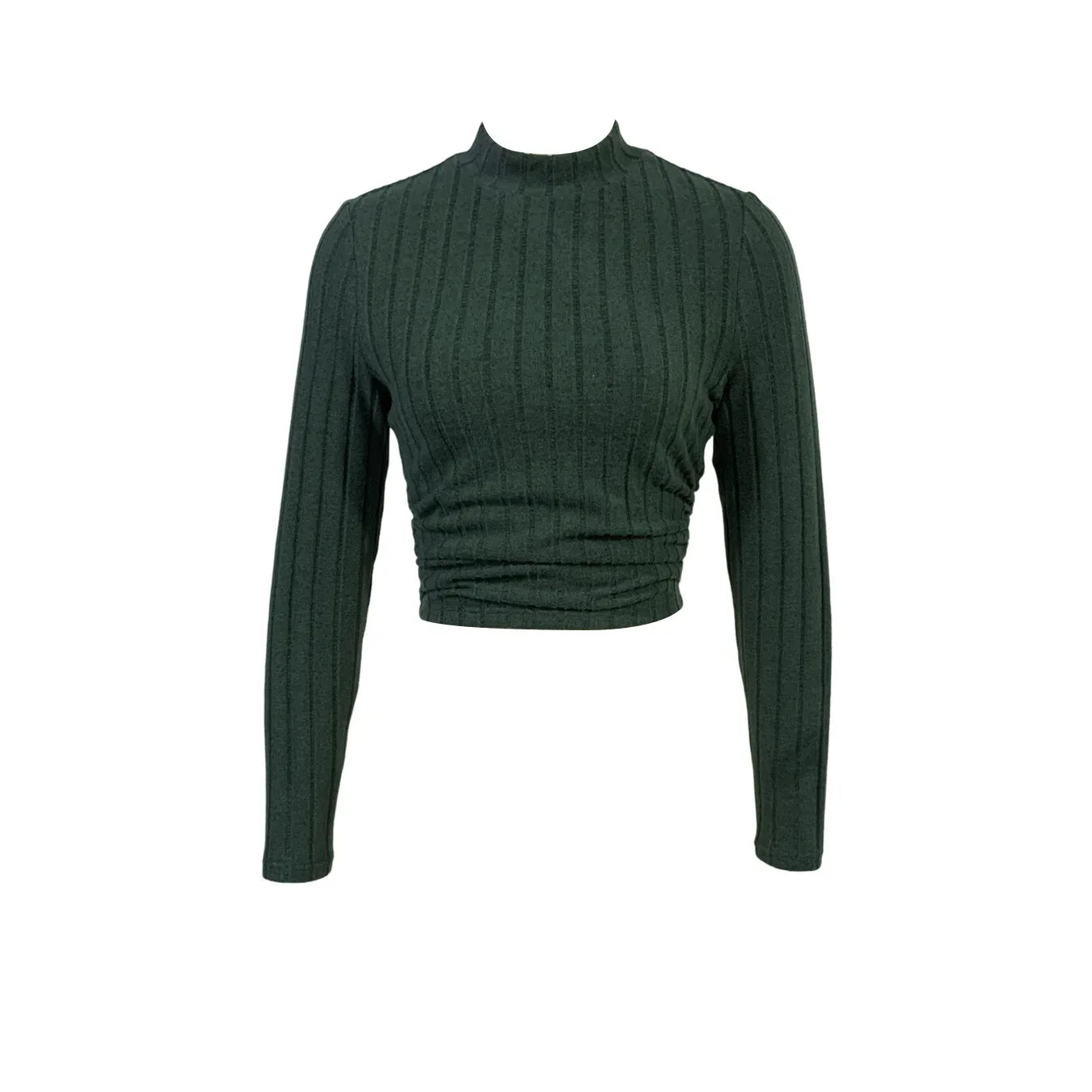 Women's Round Neck Knitted Ribbed Slim Fit Autumn And Winter Warm And Comfortable Base T-shirt - Gizmo Galaxy