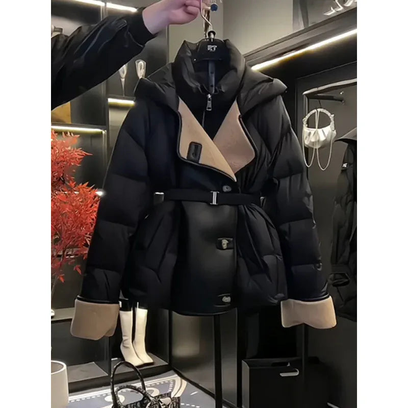 Women's Fashion Black Pure Cotton Coat - Gizmo Galaxy