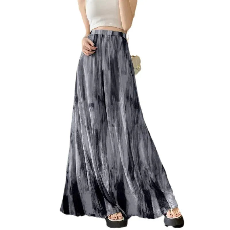 Retro Tie-dye High-waisted Slimming A-line Skirt - Gizmo Galaxy