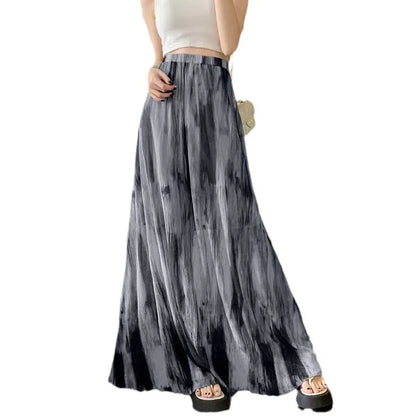 Retro Tie-dye High-waisted Slimming A-line Skirt - Gizmo Galaxy