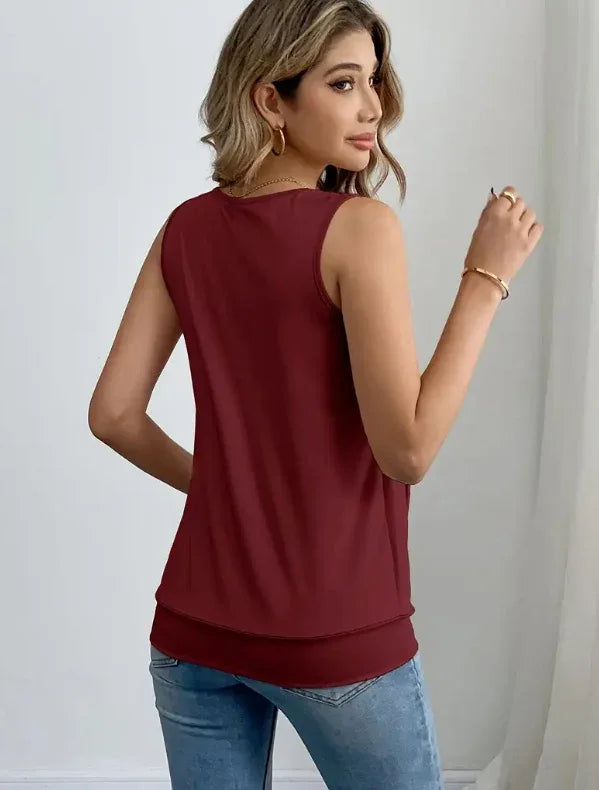 Sequin Decor Ruched Tank Top - Gizmo Galaxy