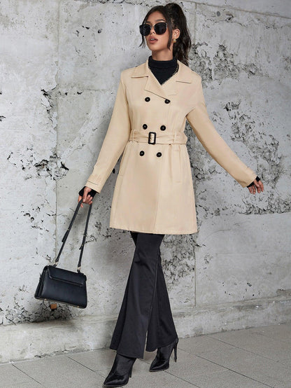 Women's Mid-length Trench Coat British Style Coat - Gizmo Galaxy