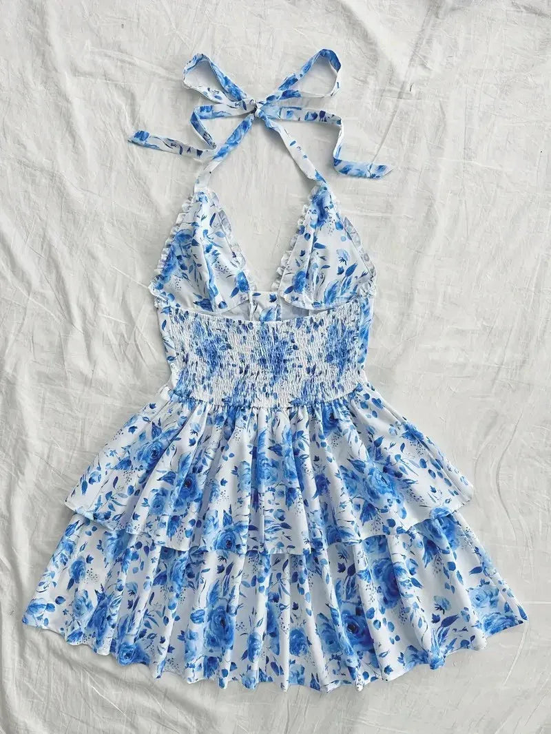 New SpringSummer European And American-style Camisole Top And Audrey Hepburn-inspired Designer Floral Dress - Gizmo Galaxy