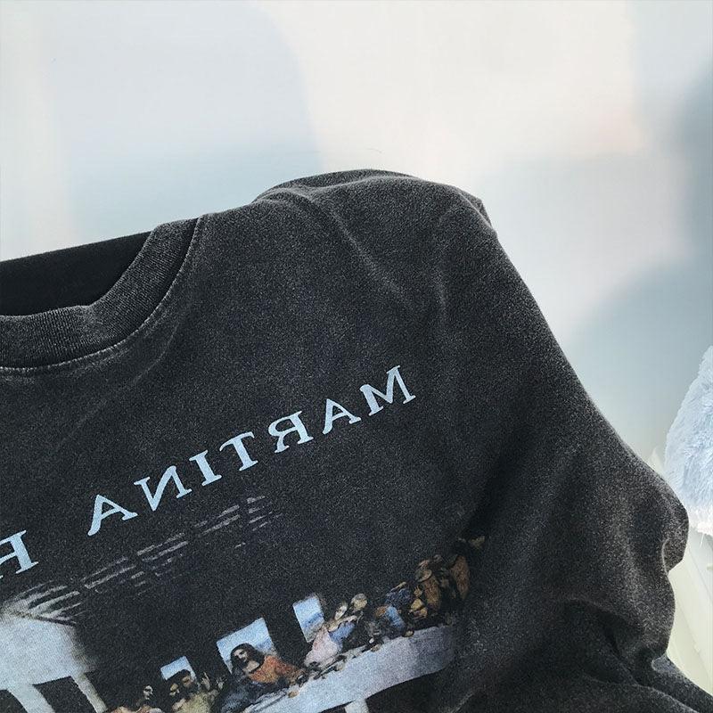 Washed Retro Cotton Short-sleeved T-shirt Loose All-matching Top - Gizmo Galaxy