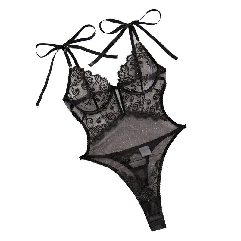 Lace Embroidery See-through Body-shaping Corsets With Steel Ring - Gizmo Galaxy