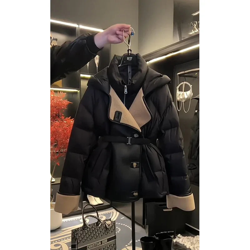 Women's Fashion Black Pure Cotton Coat - Gizmo Galaxy