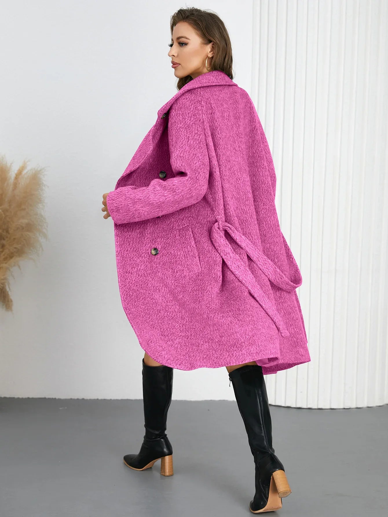 Solid Color Woolen Coat Warm Thickened - Gizmo Galaxy