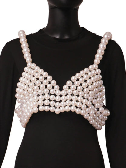 Sexy Fashion Pearl Suspender Vest - Gizmo Galaxy
