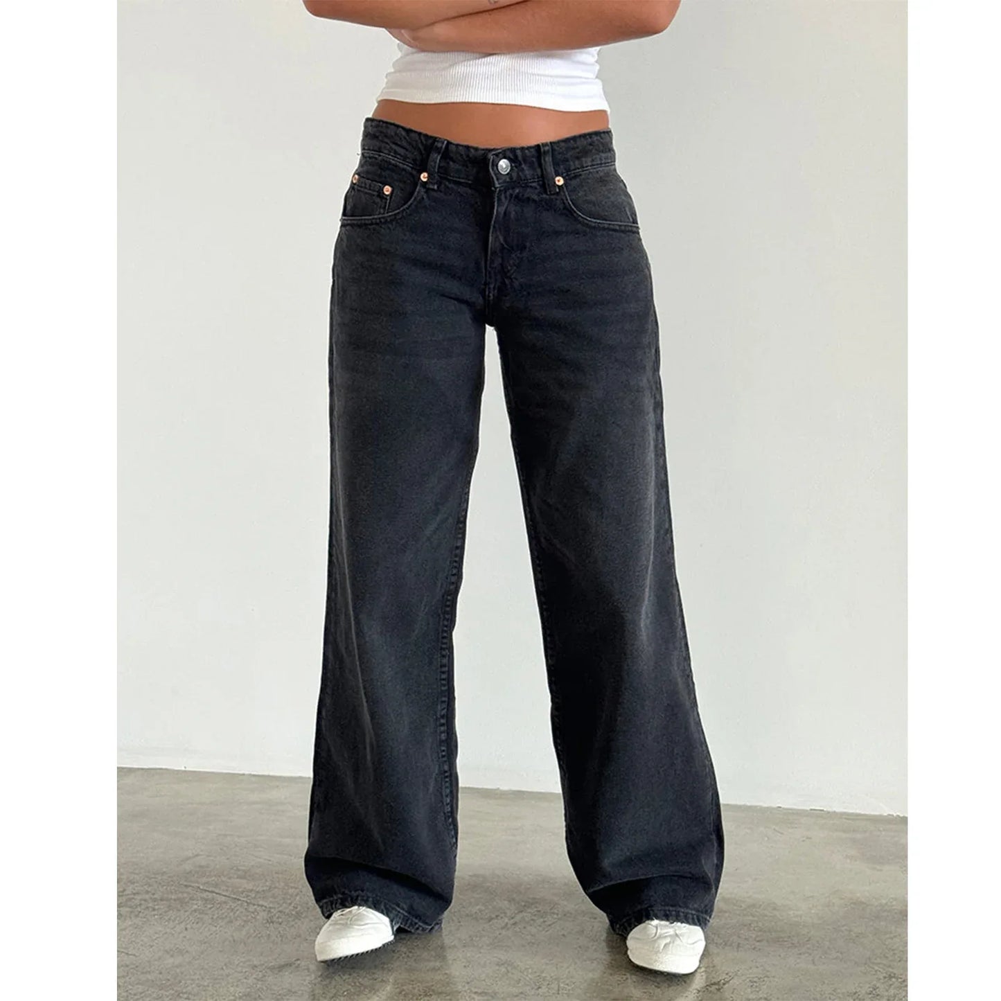 Women's American-style Vintage Straight-leg Jeans - Gizmo Galaxy