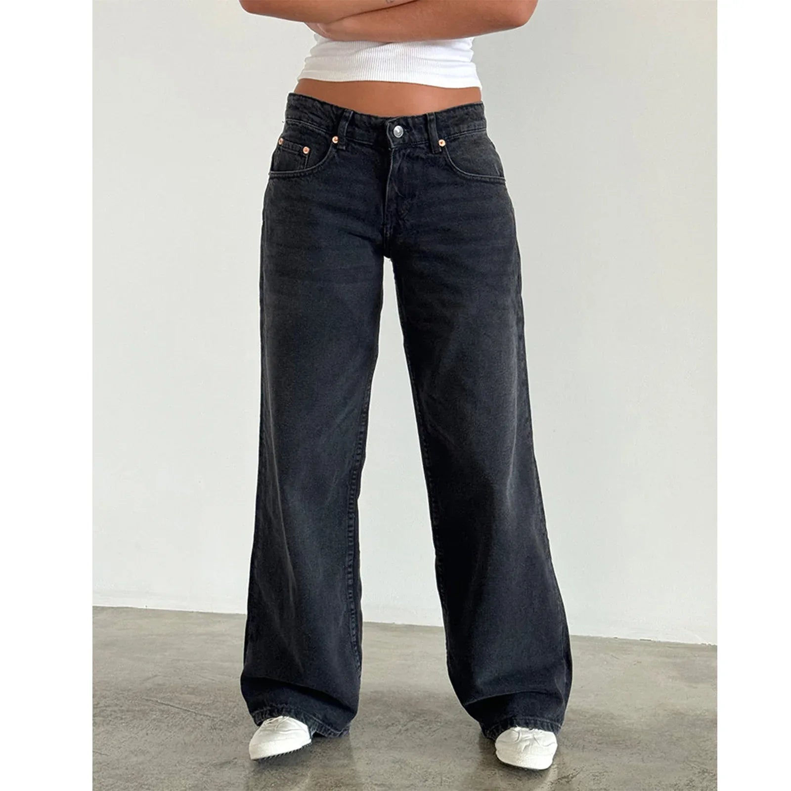 Women's American-style Vintage Straight-leg Jeans - Gizmo Galaxy