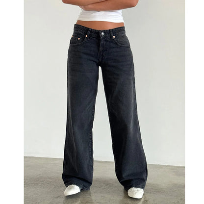 Women's American-style Vintage Straight-leg Jeans - Gizmo Galaxy