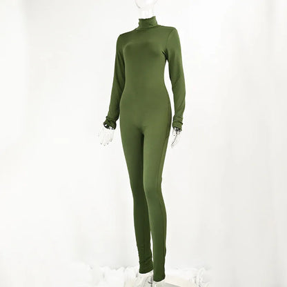 Autumn And Winter Solid Color Tight Long Sleeve Fleece-lined Yoga Jumpsuit - Gizmo Galaxy