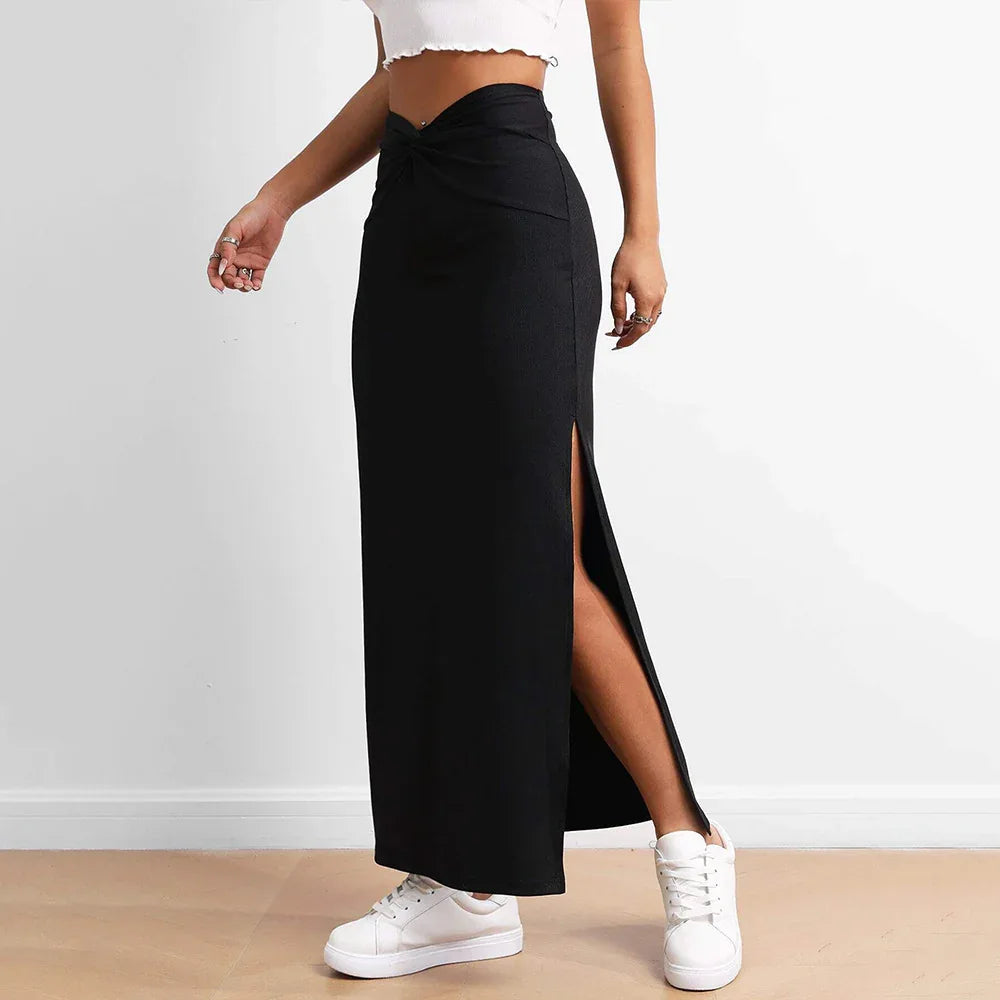 Women's Simple And Fashionable Design Sense Skirt Autumn And Winter High-waisted Draped Split Long Skirt - Gizmo Galaxy