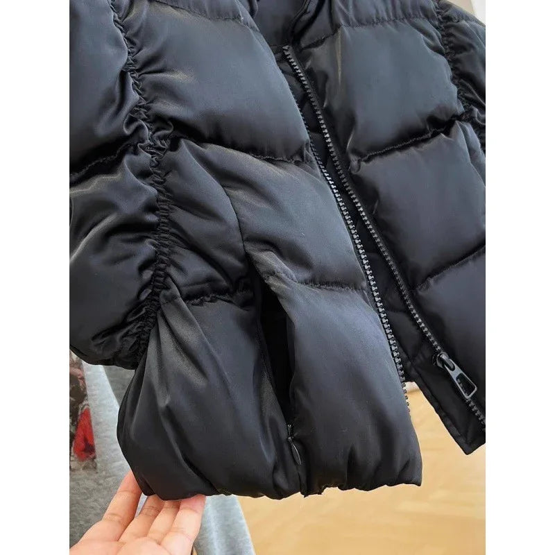 Autumn And Winter New Down Cotton Flying Shoulder High Waist Short Vest - Gizmo Galaxy