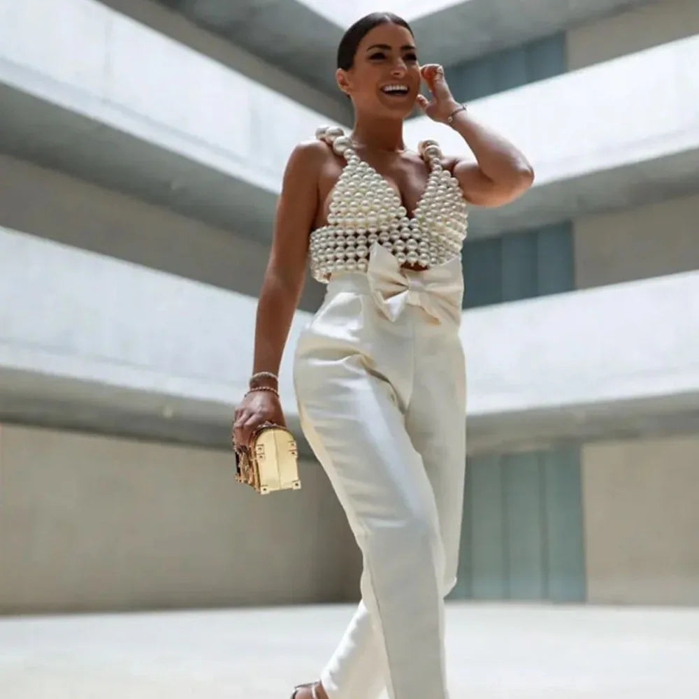 Sexy Fashion Pearl Suspender Vest - Gizmo Galaxy