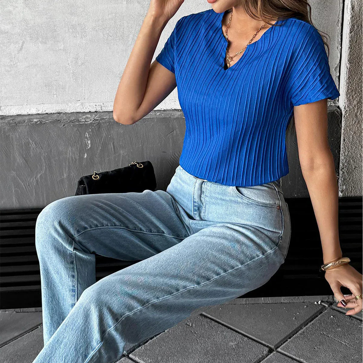 European And American Leisure Simple Style Solid Color T-shirt Vest Women's Shirt - Gizmo Galaxy