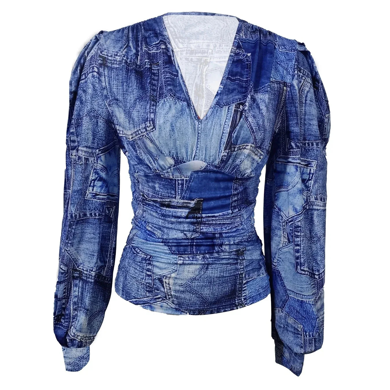Ladies' Fashionable Versatile Design V-neck Slim Fit T-shirt Top - Gizmo Galaxy
