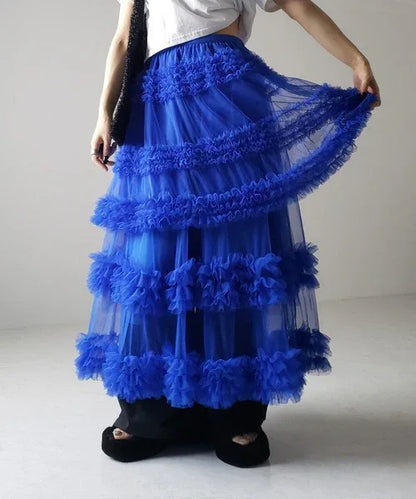 Three-layer Spliced Mesh Japanese-style Women's Skirt - Gizmo Galaxy