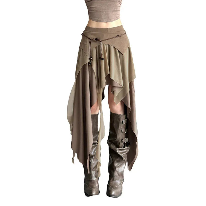 Spicy Girl Style Split Irregular Temperament High Waist Slim Versatile Skirt - Gizmo Galaxy