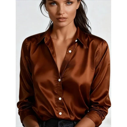 Solid-color Casual Loose-fit Women's Shirt - Gizmo Galaxy