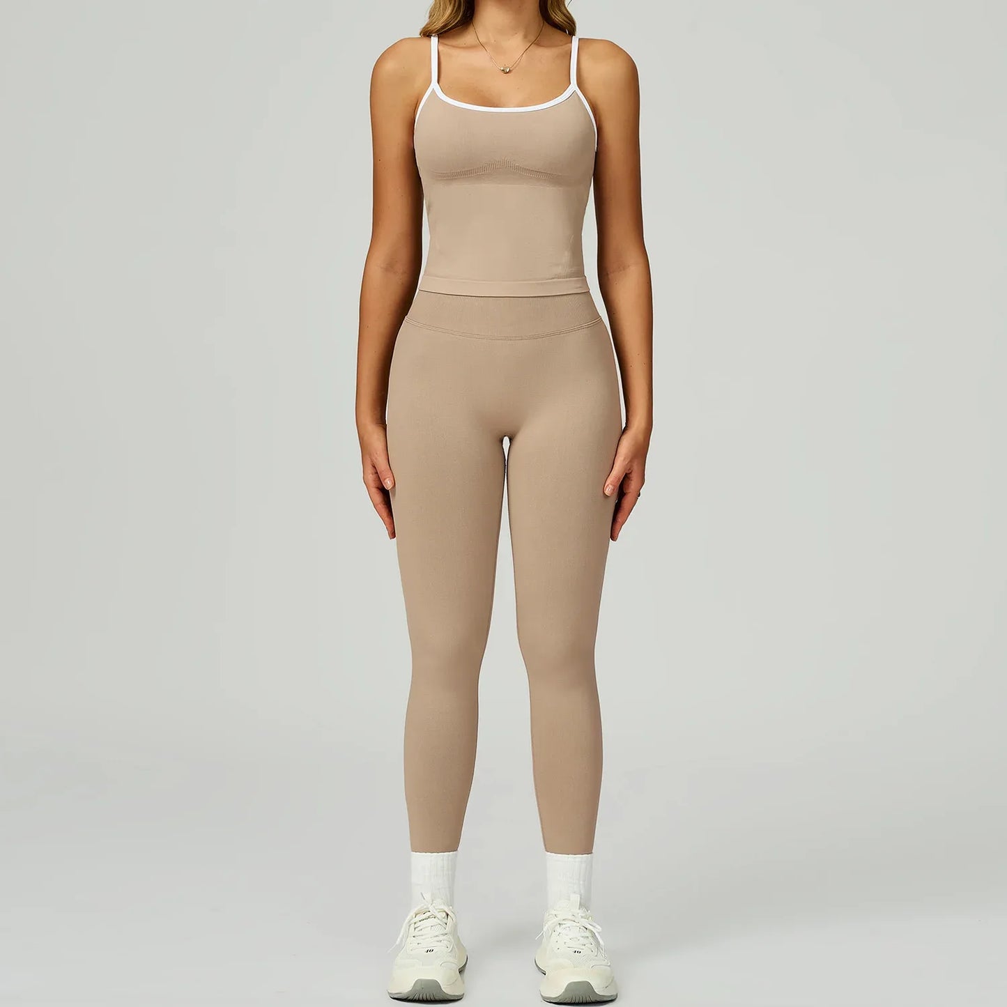 Women's Vest And Pants Color-blocking Yoga Set - Gizmo Galaxy