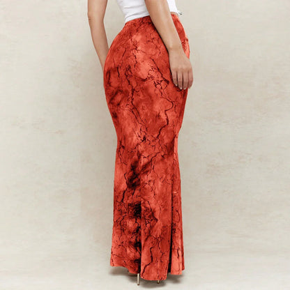 Body-hugging Printed Low-waist European And American Fishtail Skirt For Women - Gizmo Galaxy