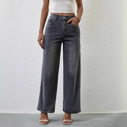 Women's Fashion Casual Stretch Straight High Waist Jeans - Gizmo Galaxy