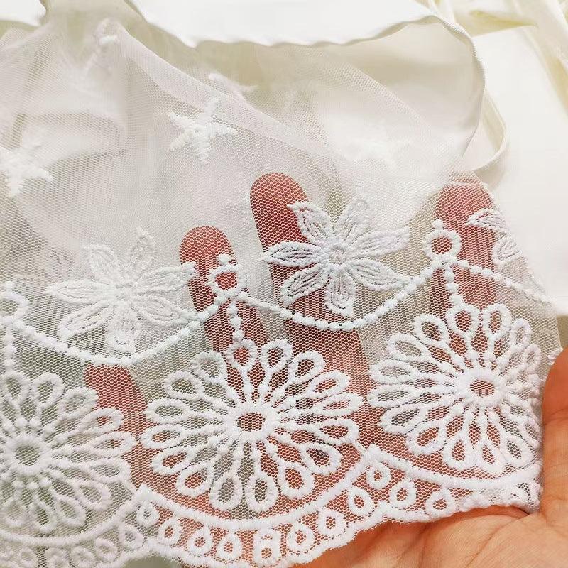 High-waisted Bow Heavy Work Spliced Lace A-line Midi Skirt - Gizmo Galaxy