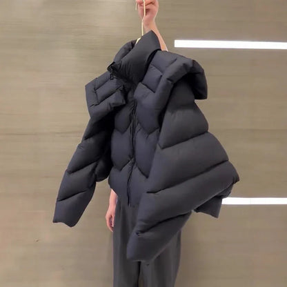 High-grade Cotton-padded Jacket Thick Black - Gizmo Galaxy